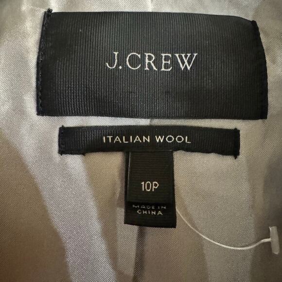 J.Crew Chateau Italian Wool Parka Coat Jacket Gray Size 10P Mob Wife - Picture 12 of 12